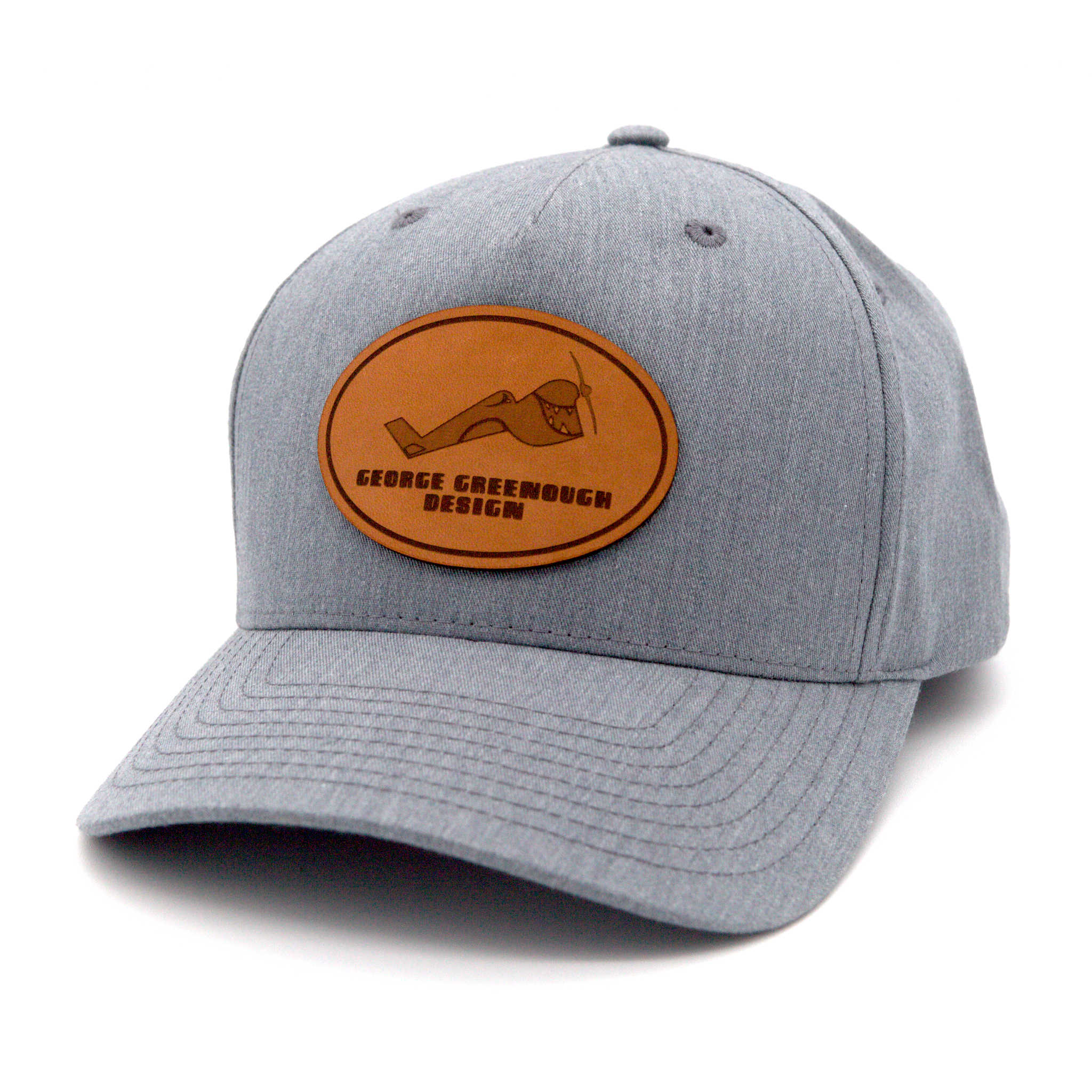 Greenough Leather Patch Snapback Hat - Grey