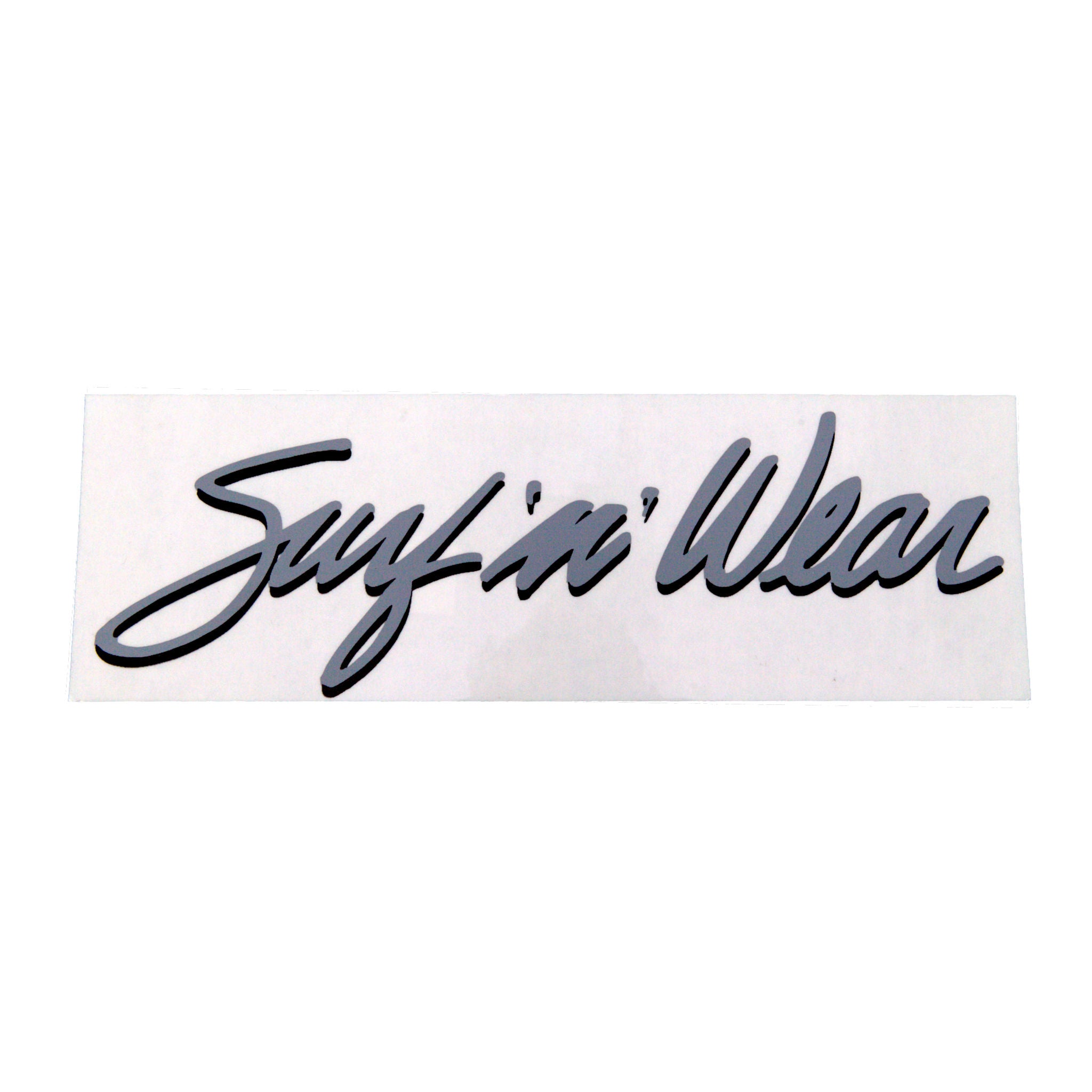 Surf N' Wear Script Sticker - Grey