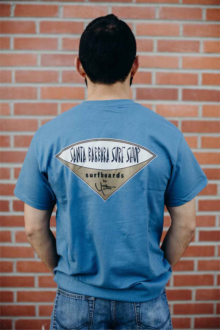 Short Sleeve T-Shirt with Santa Barbara Surf Shop Logo - Surf N' Wear Beach House Online