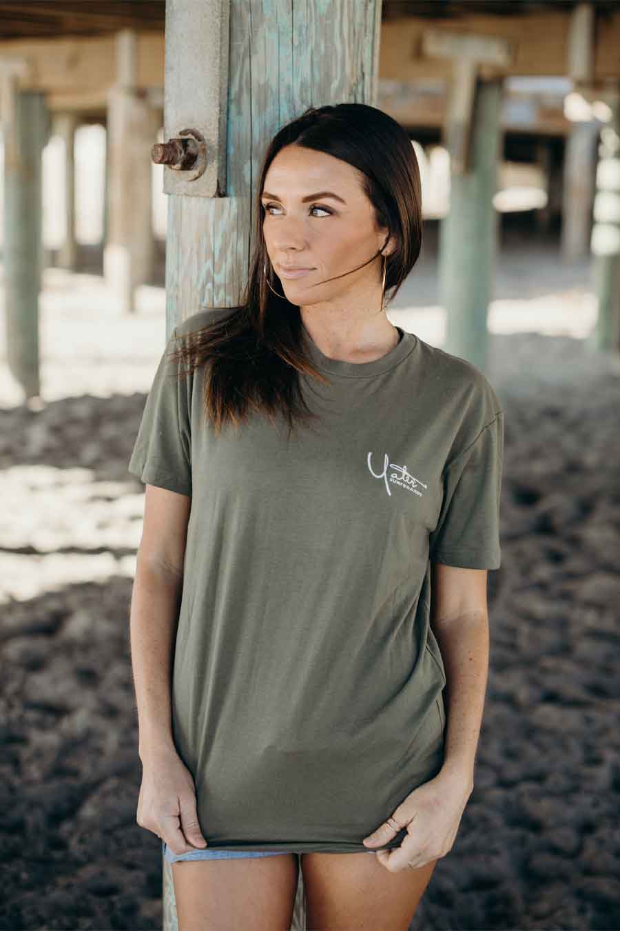 Short Sleeve T-Shirt Sueded with Santa Barbara Surf Shop Logo - Surf N' Wear Beach House Online