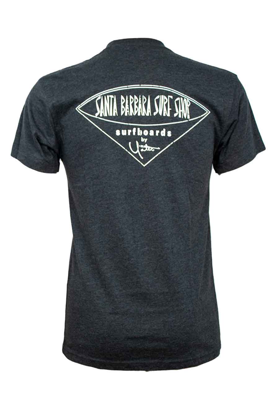 Short Sleeve T-Shirt One-Color Distressed Santa Barbara Surf Shop Logo - Surf N' Wear Beach House Online
