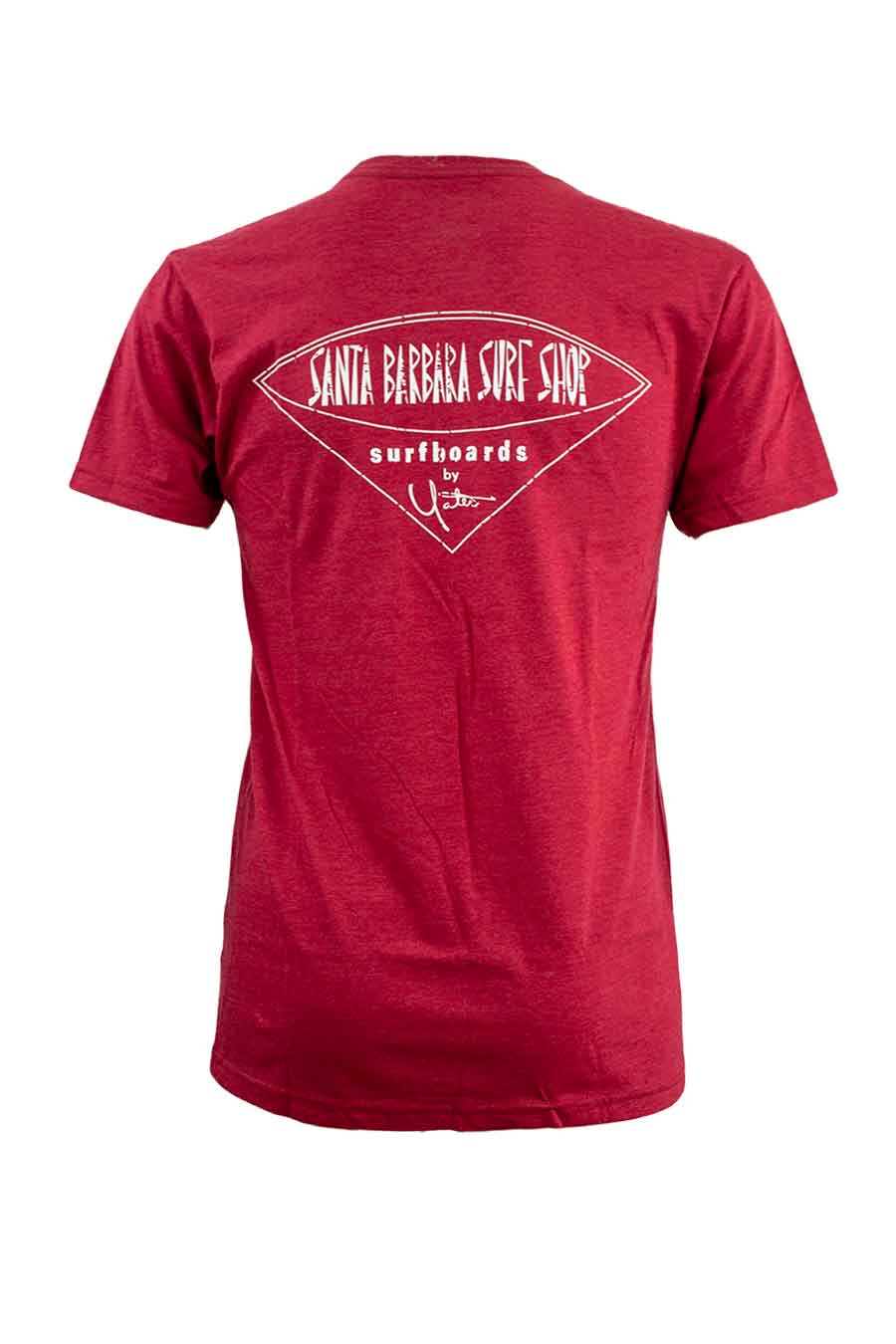 Short Sleeve T-Shirt One-Color Distressed Santa Barbara Surf Shop Logo - Surf N' Wear Beach House Online