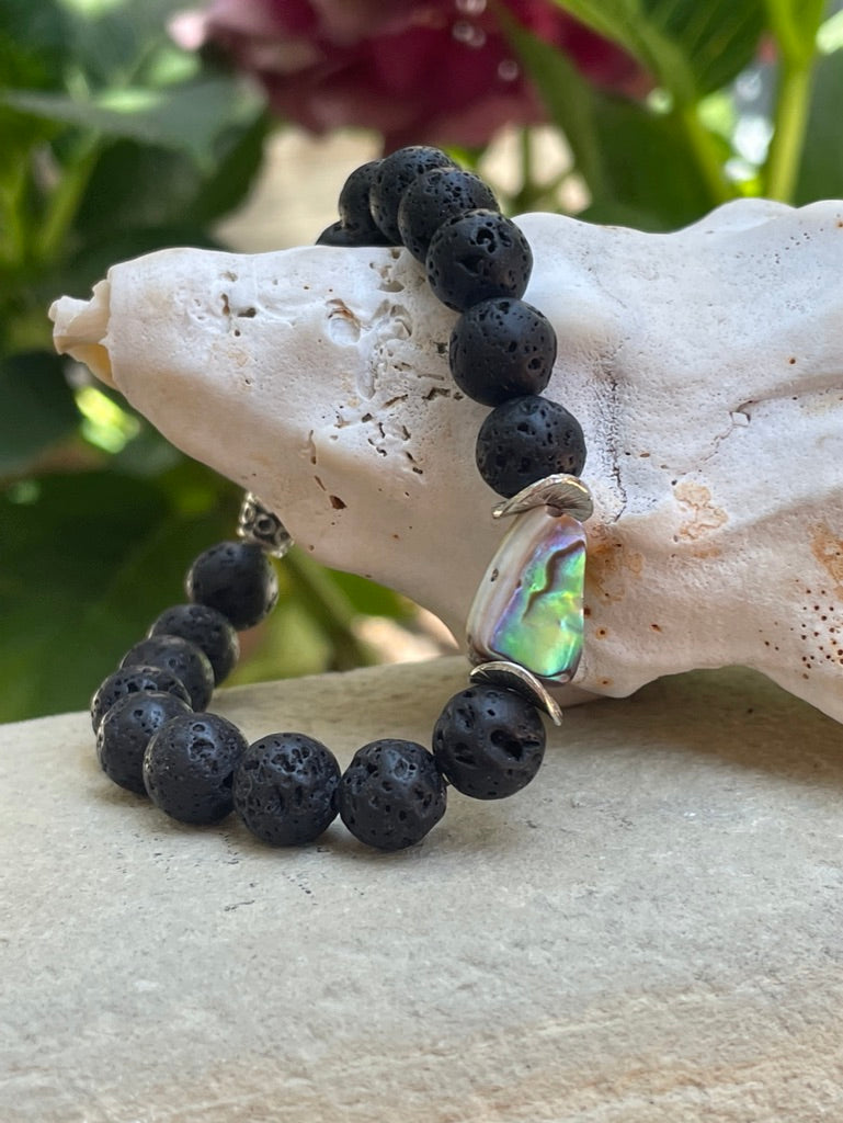 Lava & Abalone Surf Bracelet