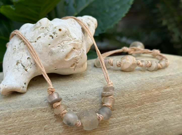 Ancient Ghana Glass Woven Necklace