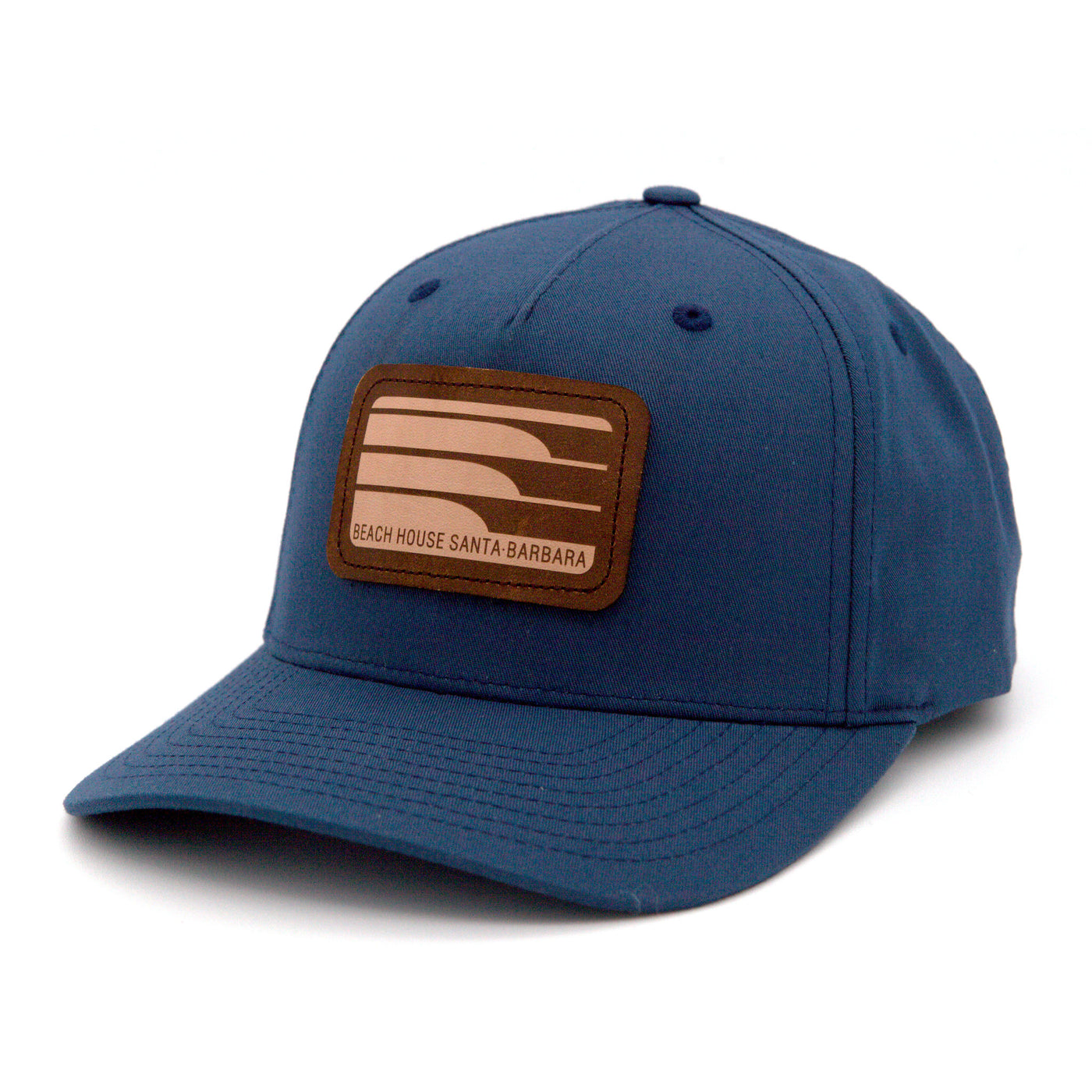 Beach House Snapback Hat w/ Faux Leather Waves Patch