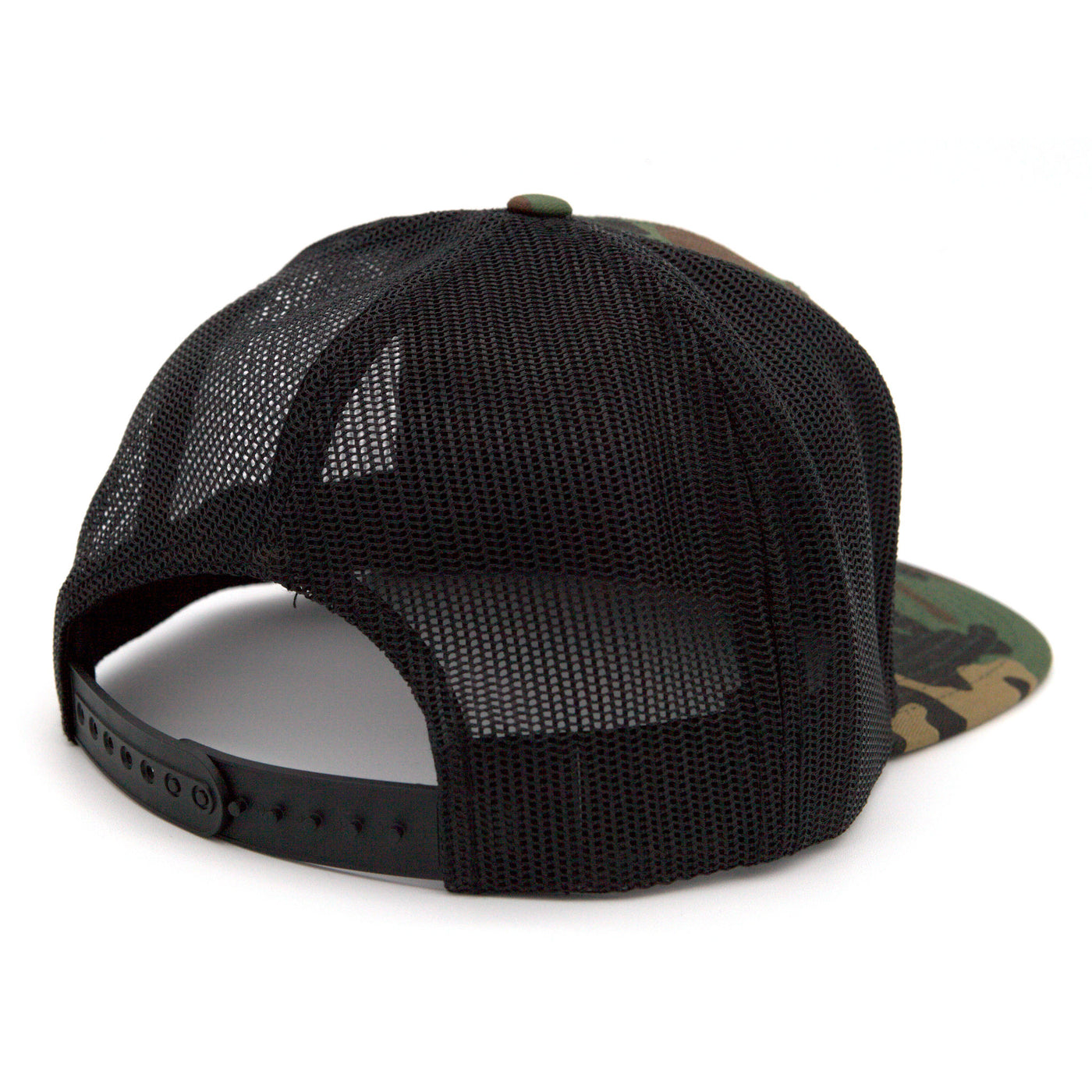 Beach House Camouflage Trucker Hat w/ Faux Leather Waves Patch