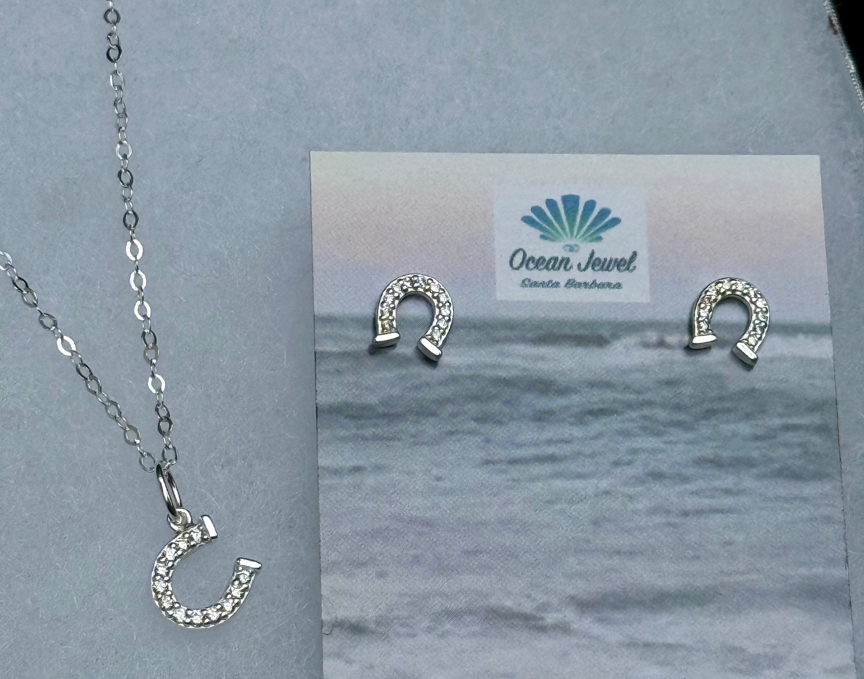 Sterling Silver Dainty Horseshoe Stud Earrings