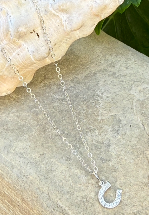 Dainty Sterling Silver Horseshoe Necklace
