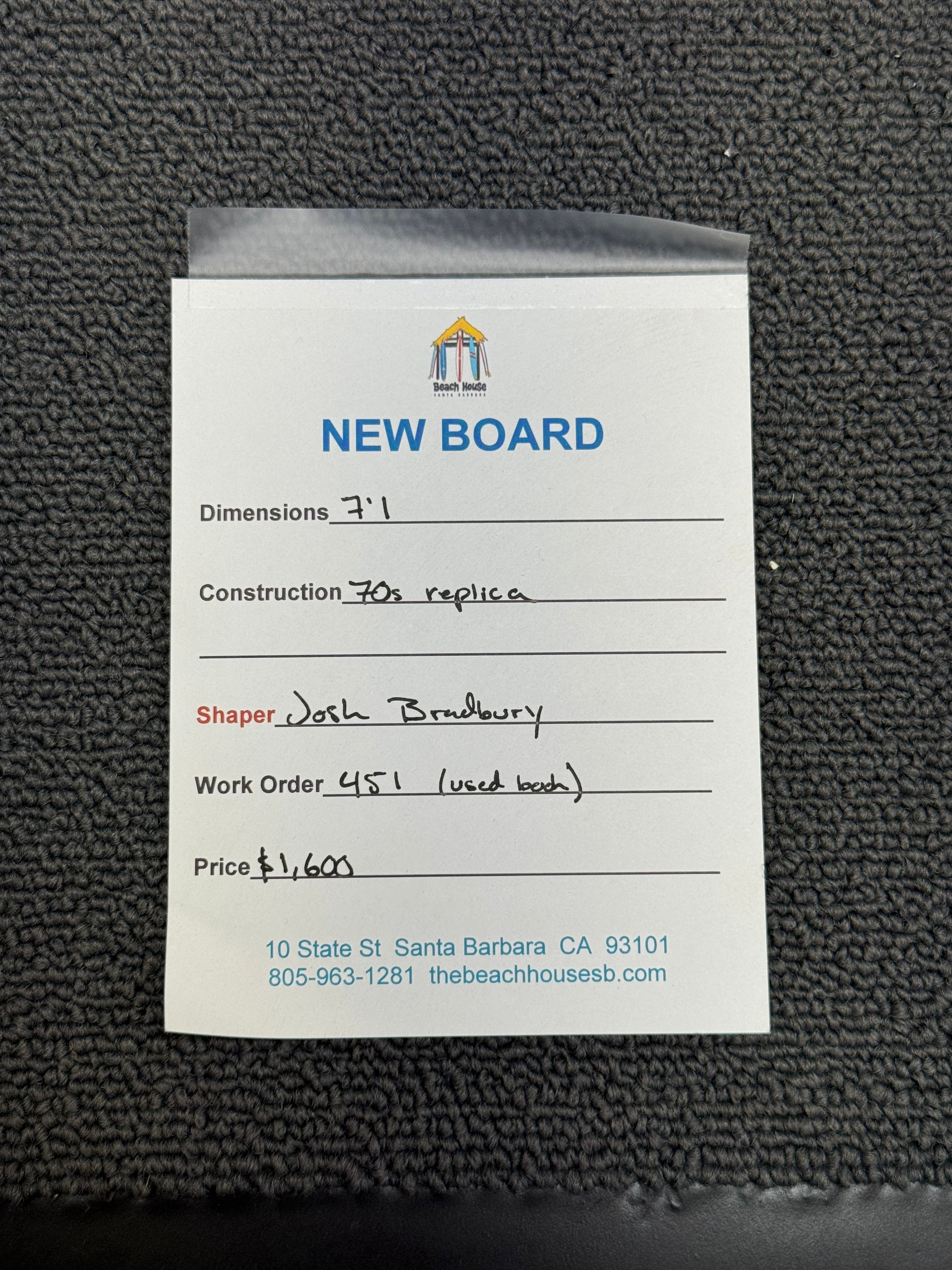 Bradbury | 7'1" 70's Replica Single Fin