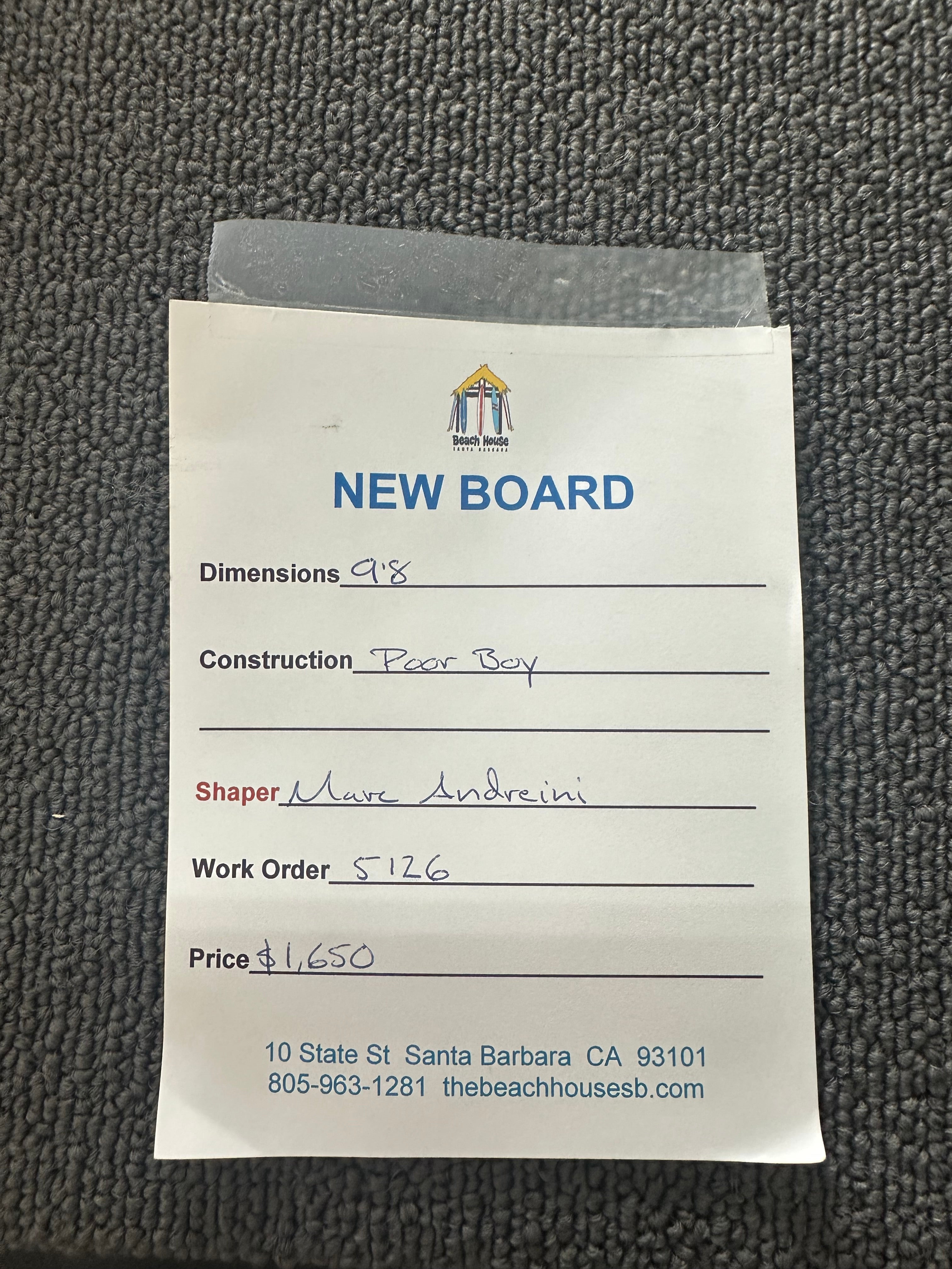 Andreini | 9'8" Poor Boy