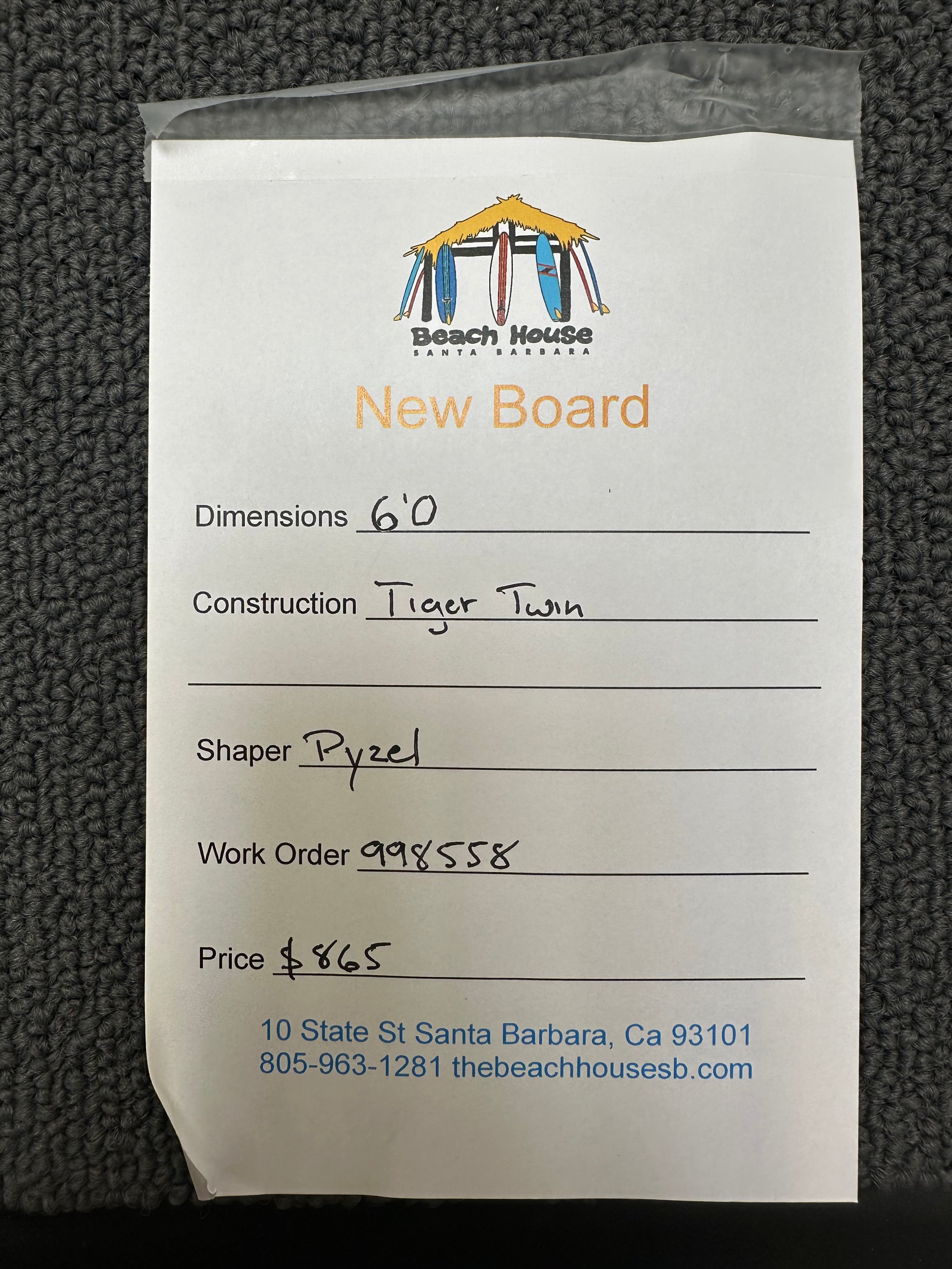 Pyzel | 6'0" Tiger Twin