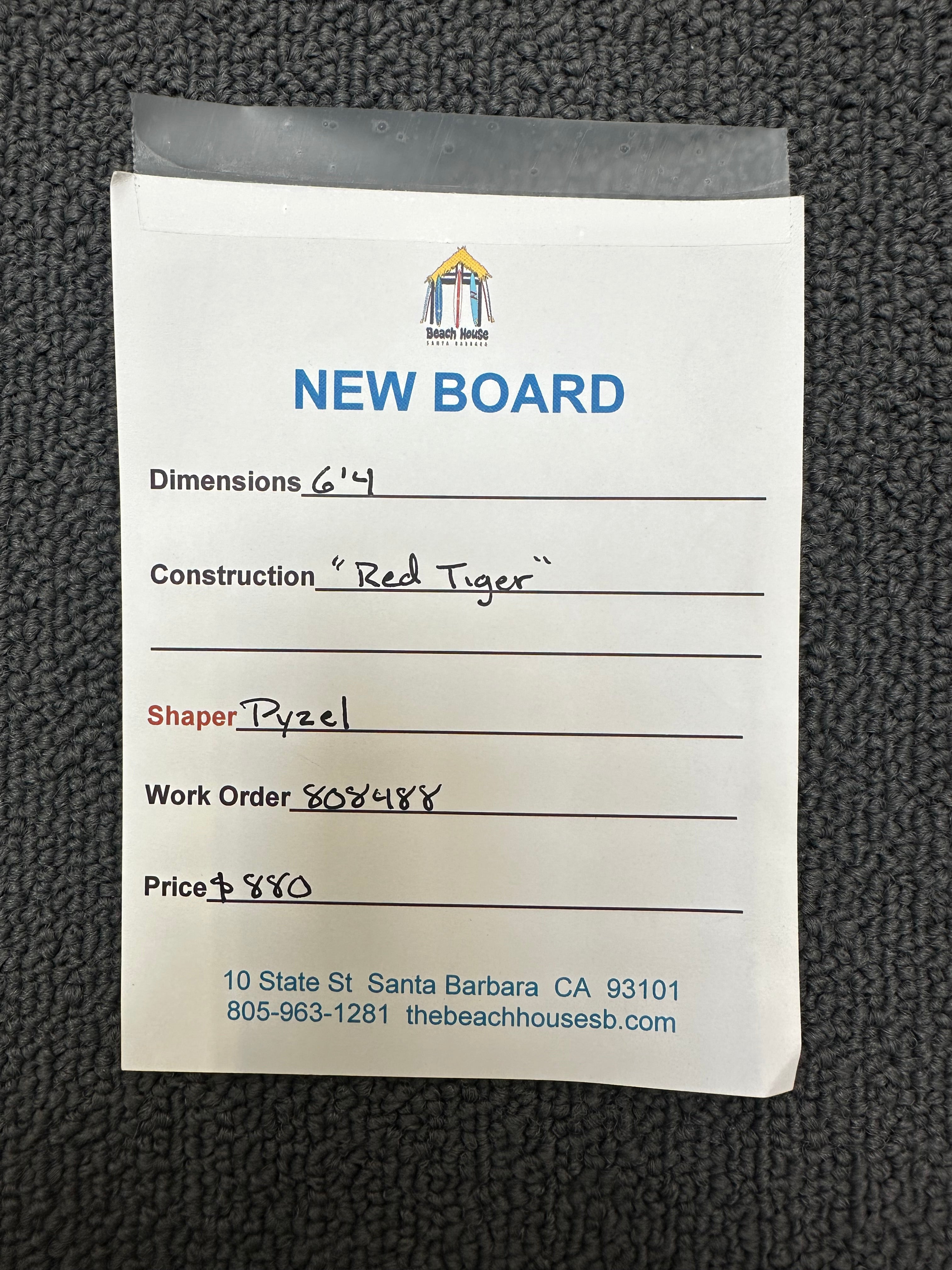 Pyzel | 6'4" Red Tiger