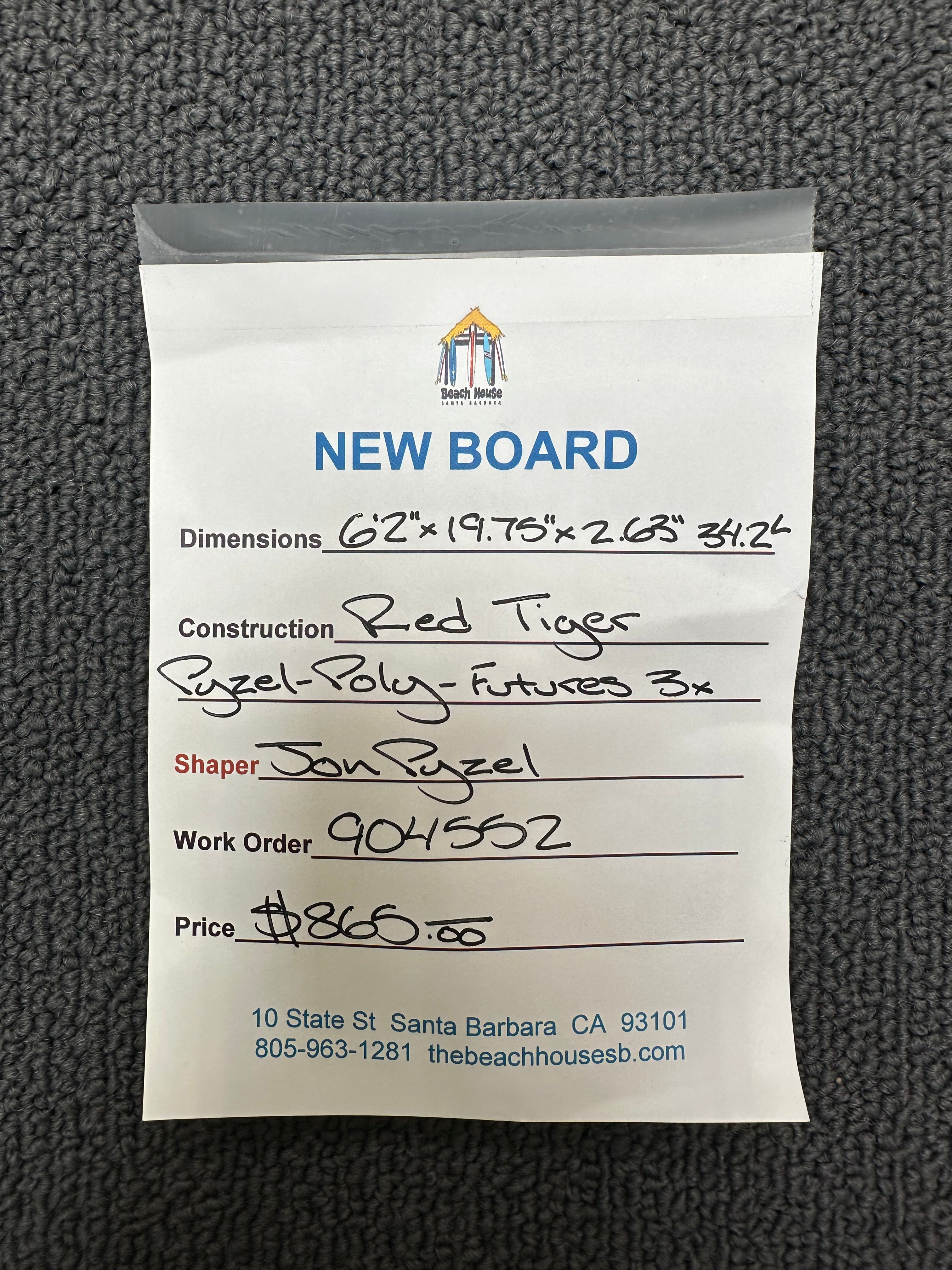 Pyzel | 6'2" Red Tiger