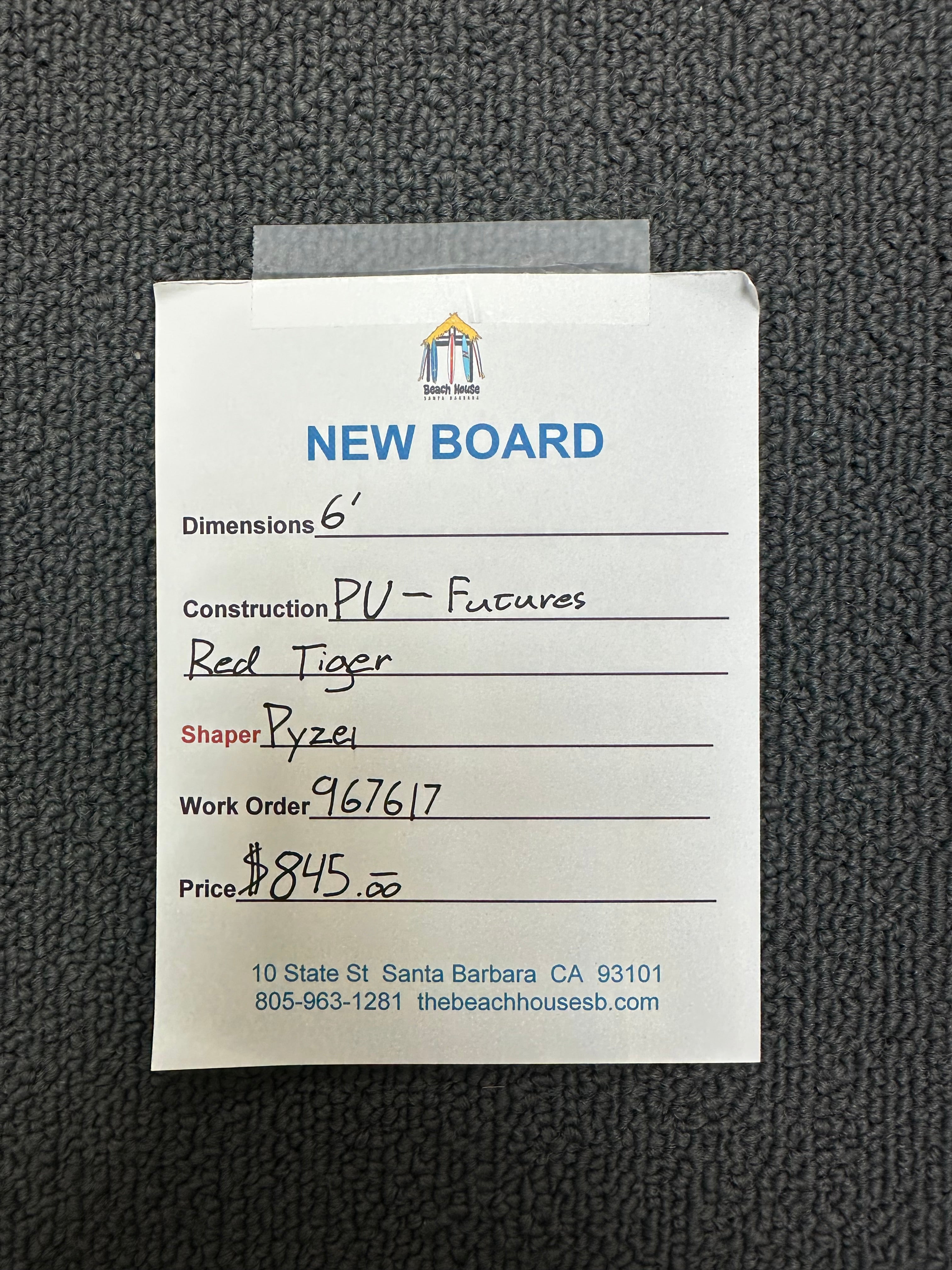 Pyzel | 6'0" Red Tiger