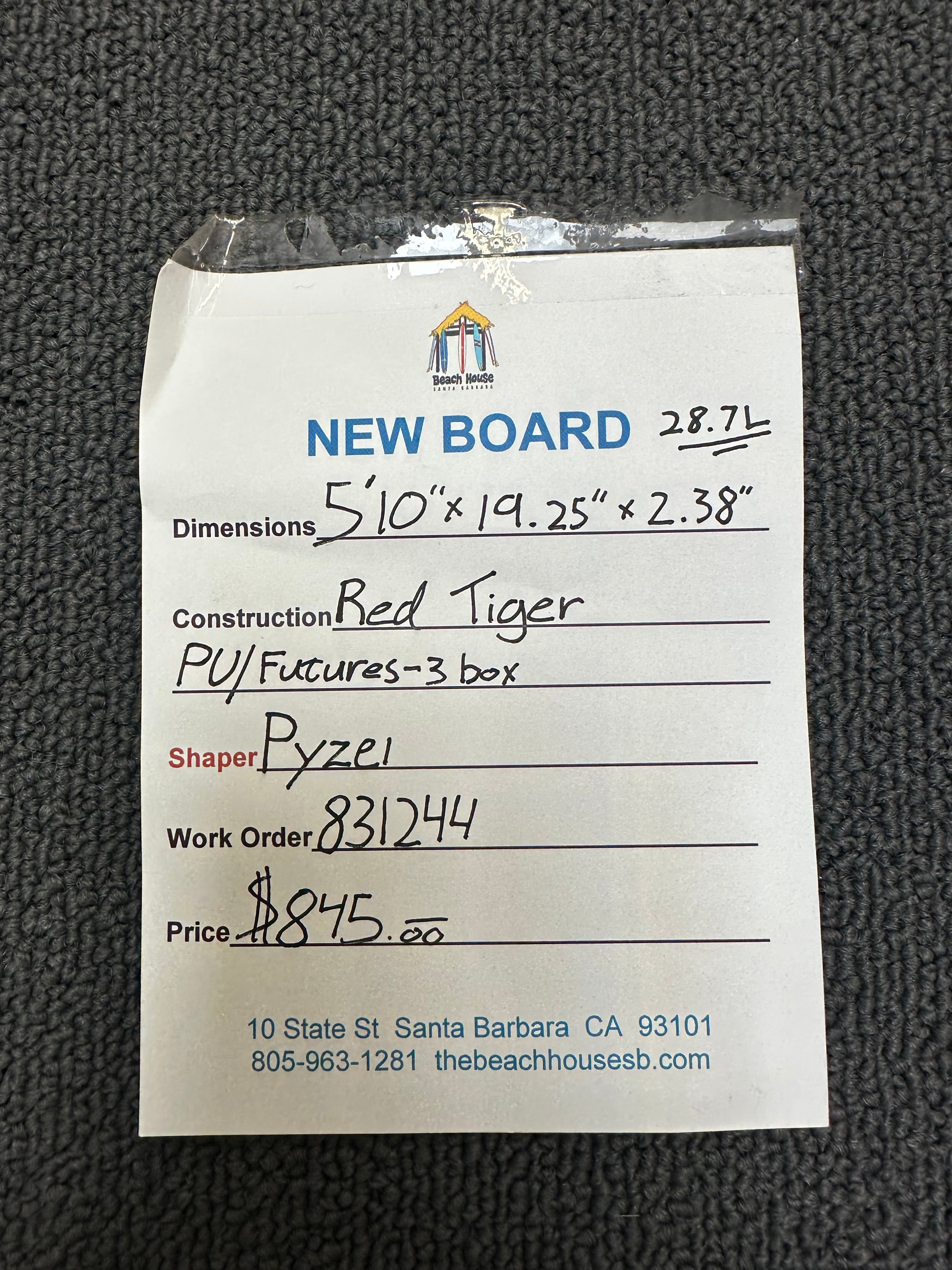 Pyzel | 5'10" Red Tiger