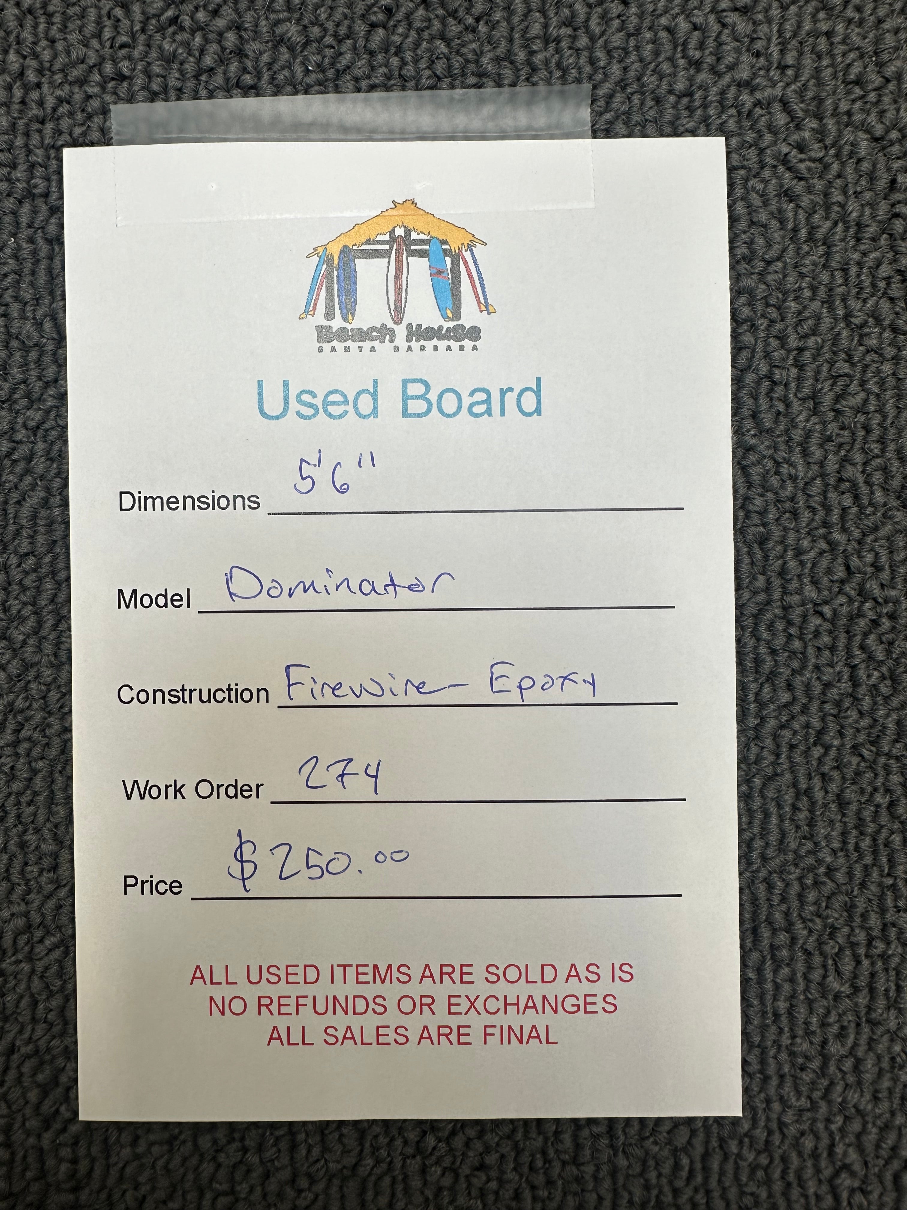 Firewire | 5'6" Dominator - Used Surfboard