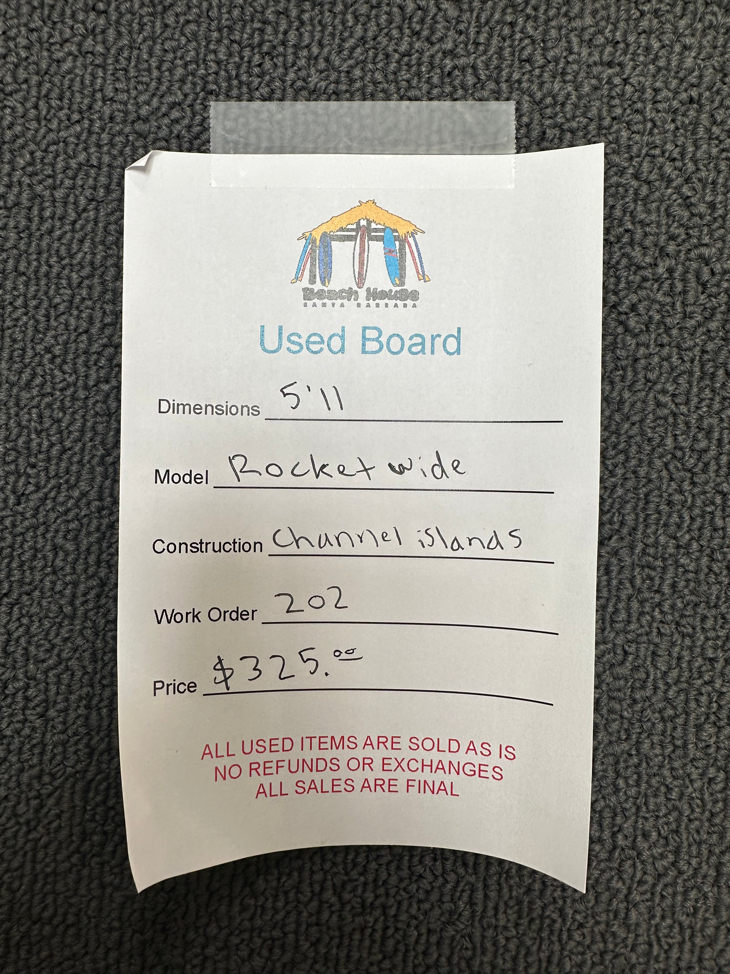 Channel Islands | 5'11" Rocket Wide - Used Surfboard