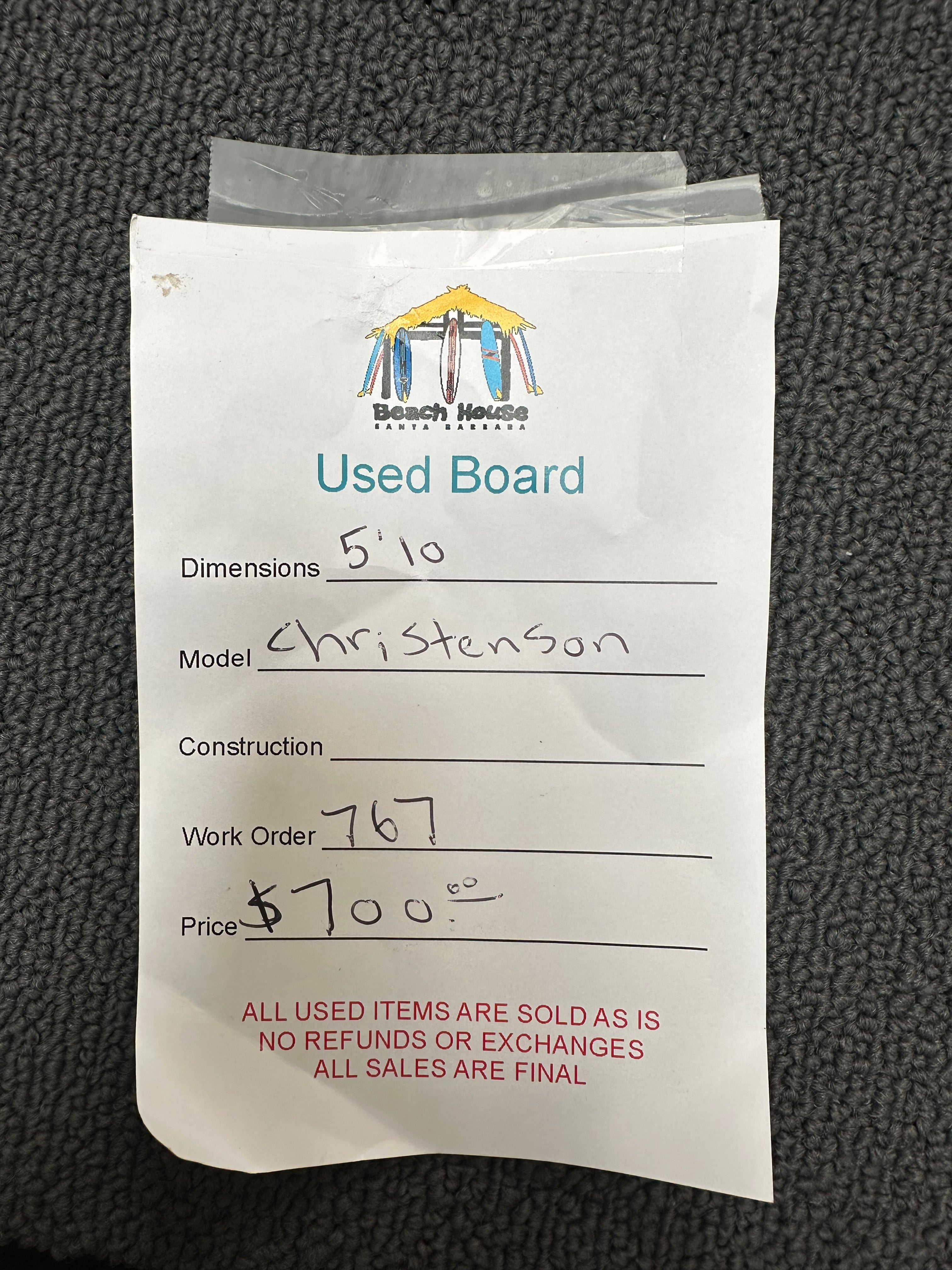 Christenson | 5'10" Shortboard