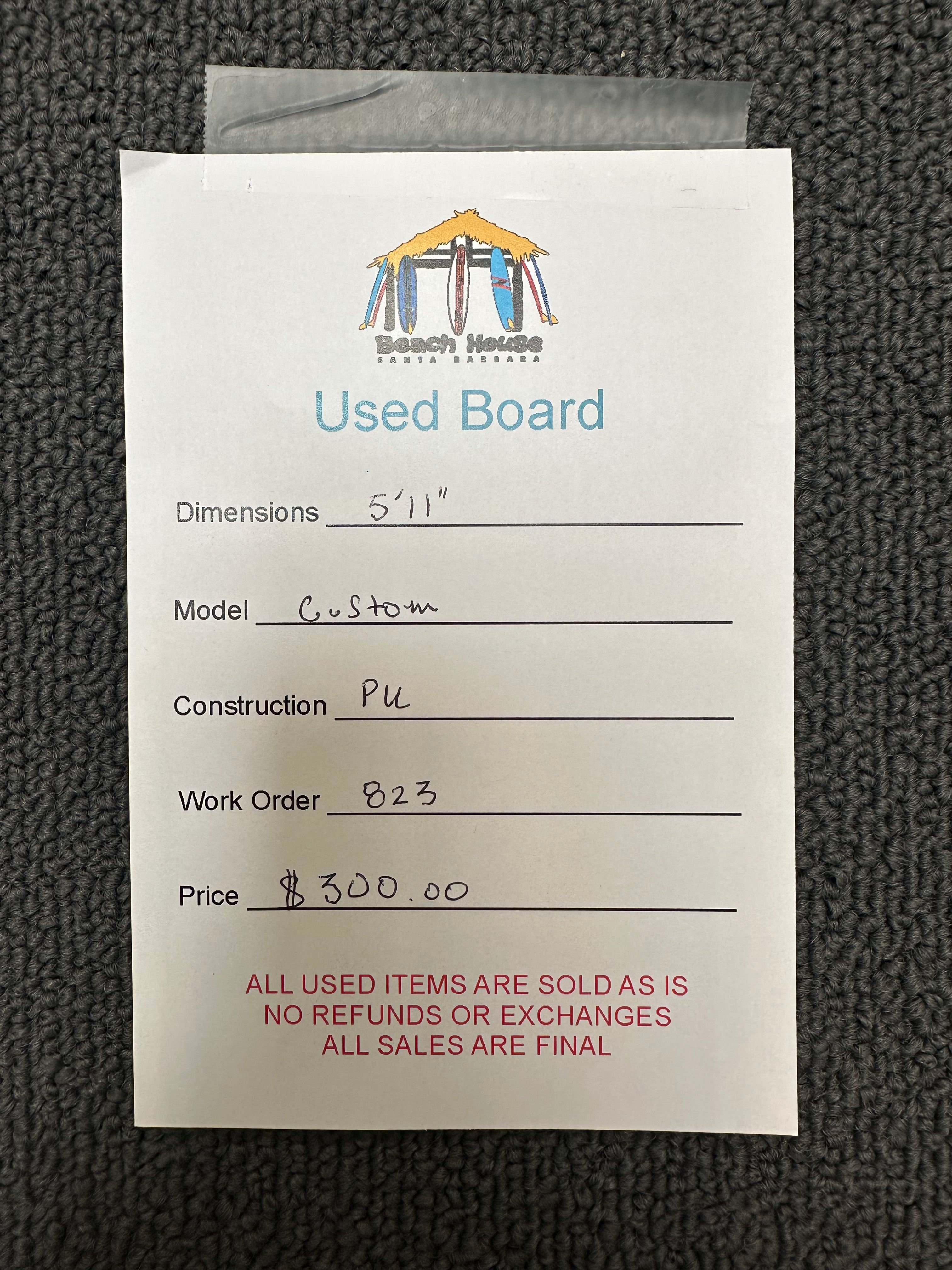 Surf RX | 5'11" Custom - Used Surfboard