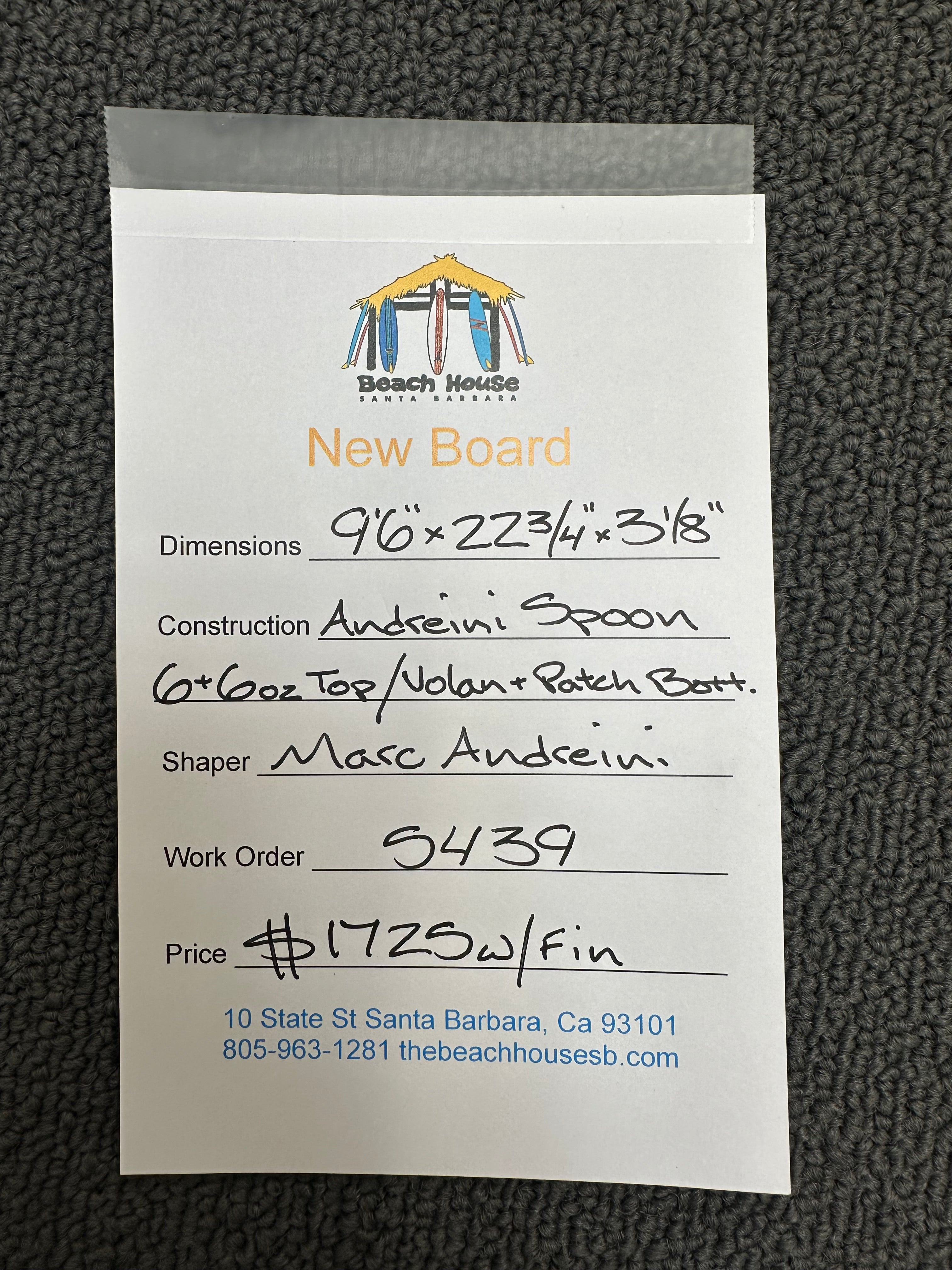 *SOLD* Andreini | 9'6" Spoon