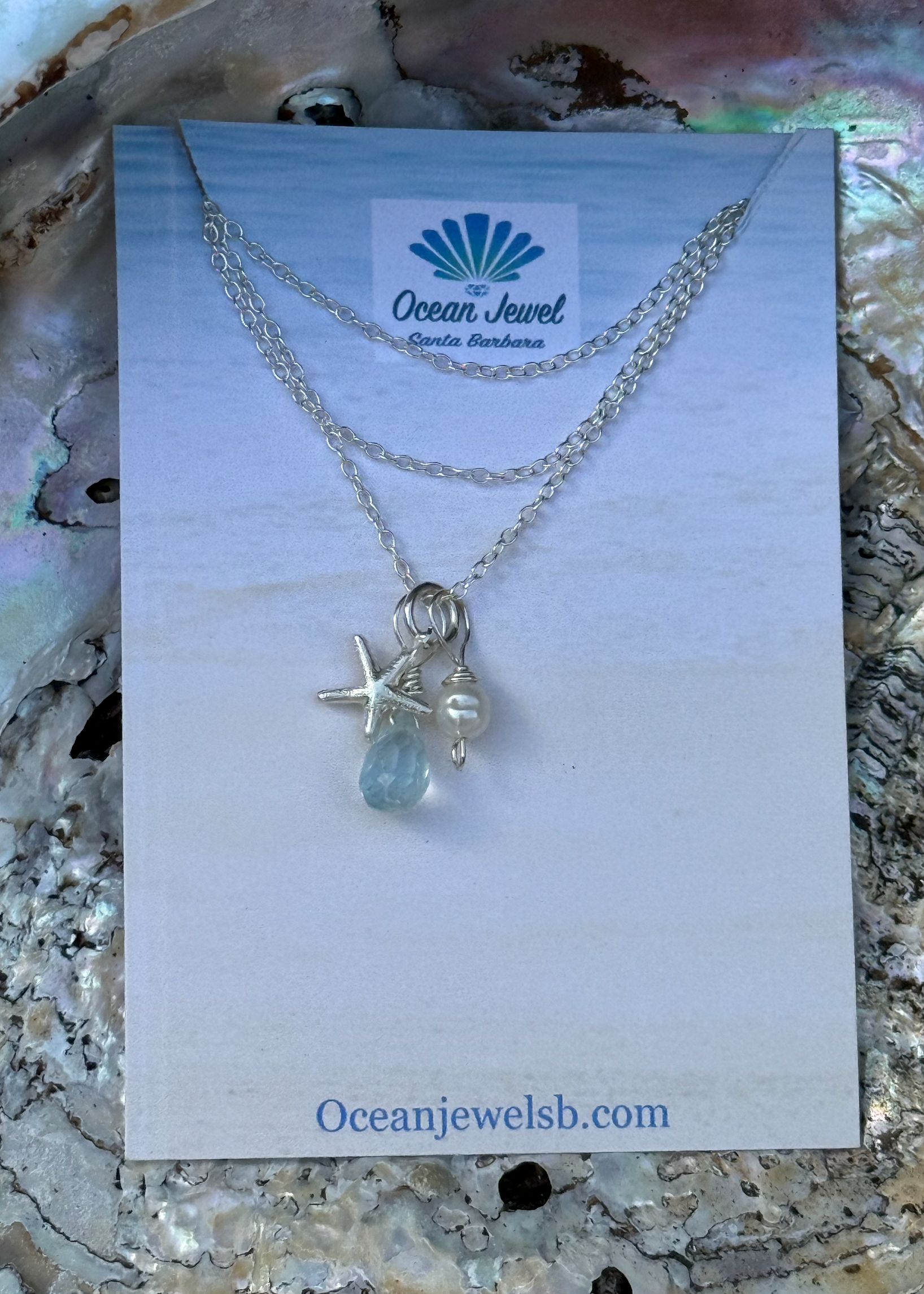 Ocean Jewel Star Necklace - Blue Topaz