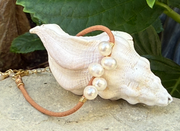 Pearl Cluster Leather Bracelet