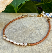 Pearl Simplicity Leather Bracelet