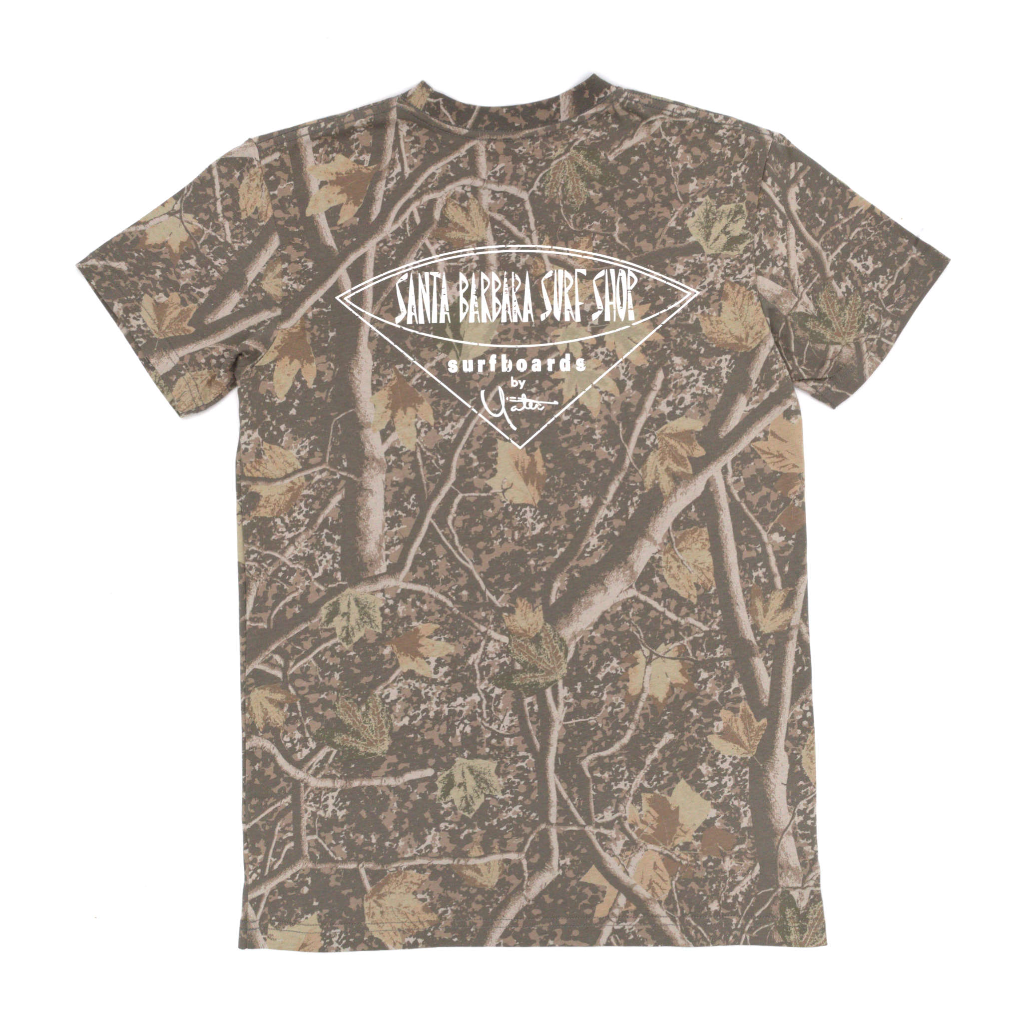 Santa Barbara Surf Shop Distressed Camo Short Sleeve T-Shirt