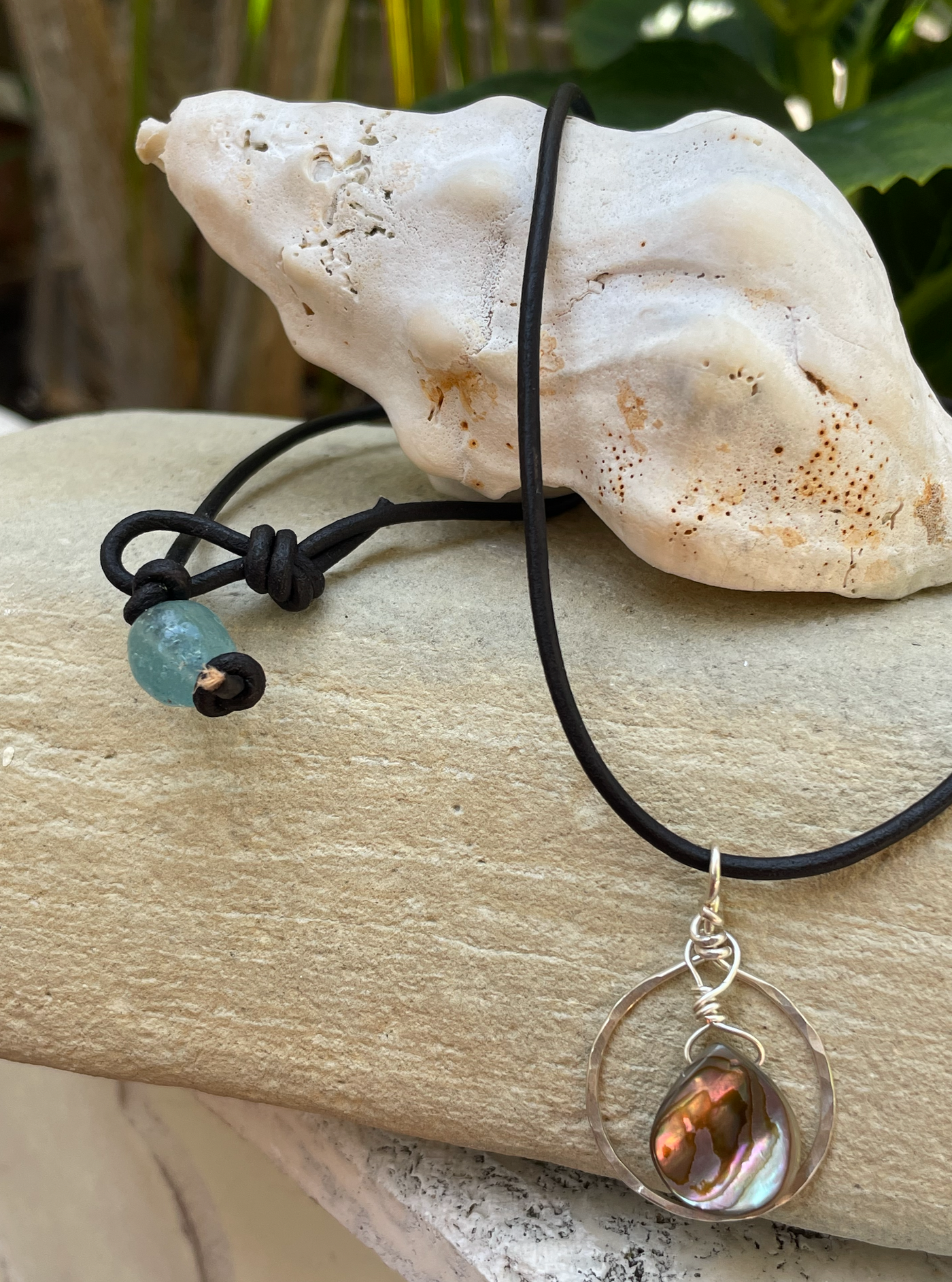 Simple Beach Girl Abalone Necklace