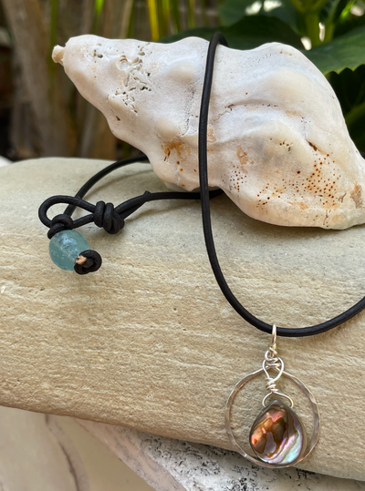 Simple Beach Girl Abalone Necklace