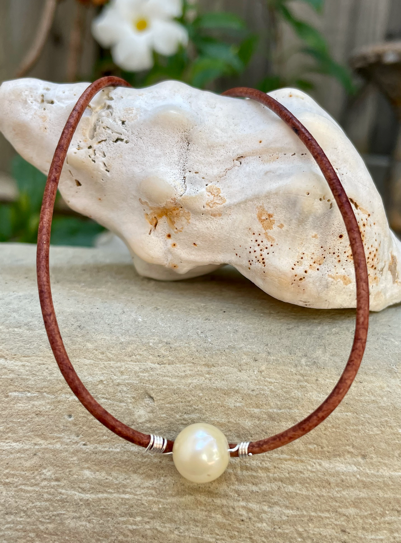 Sunset White Pearl Necklace