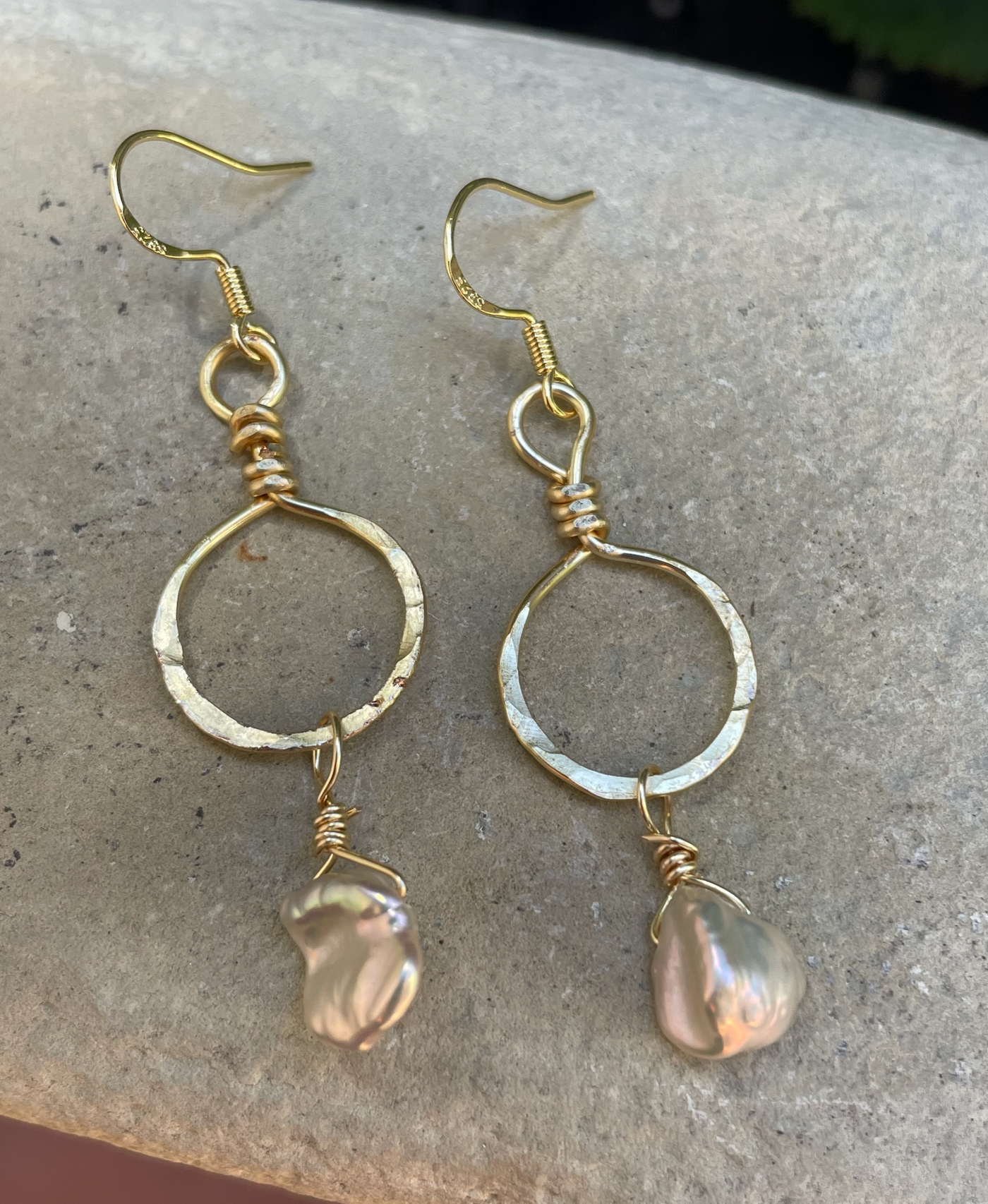 Simple Beach Girl Hoops with Keishi Pearls