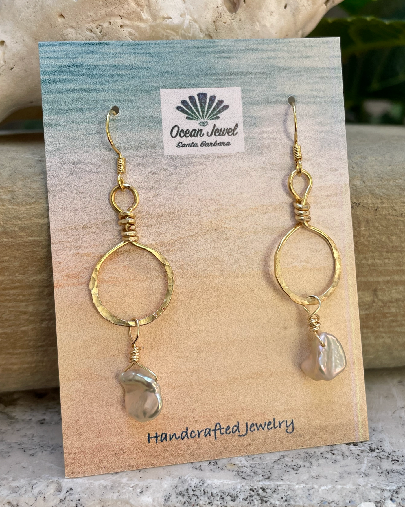 Simple Beach Girl Hoops with Keishi Pearls