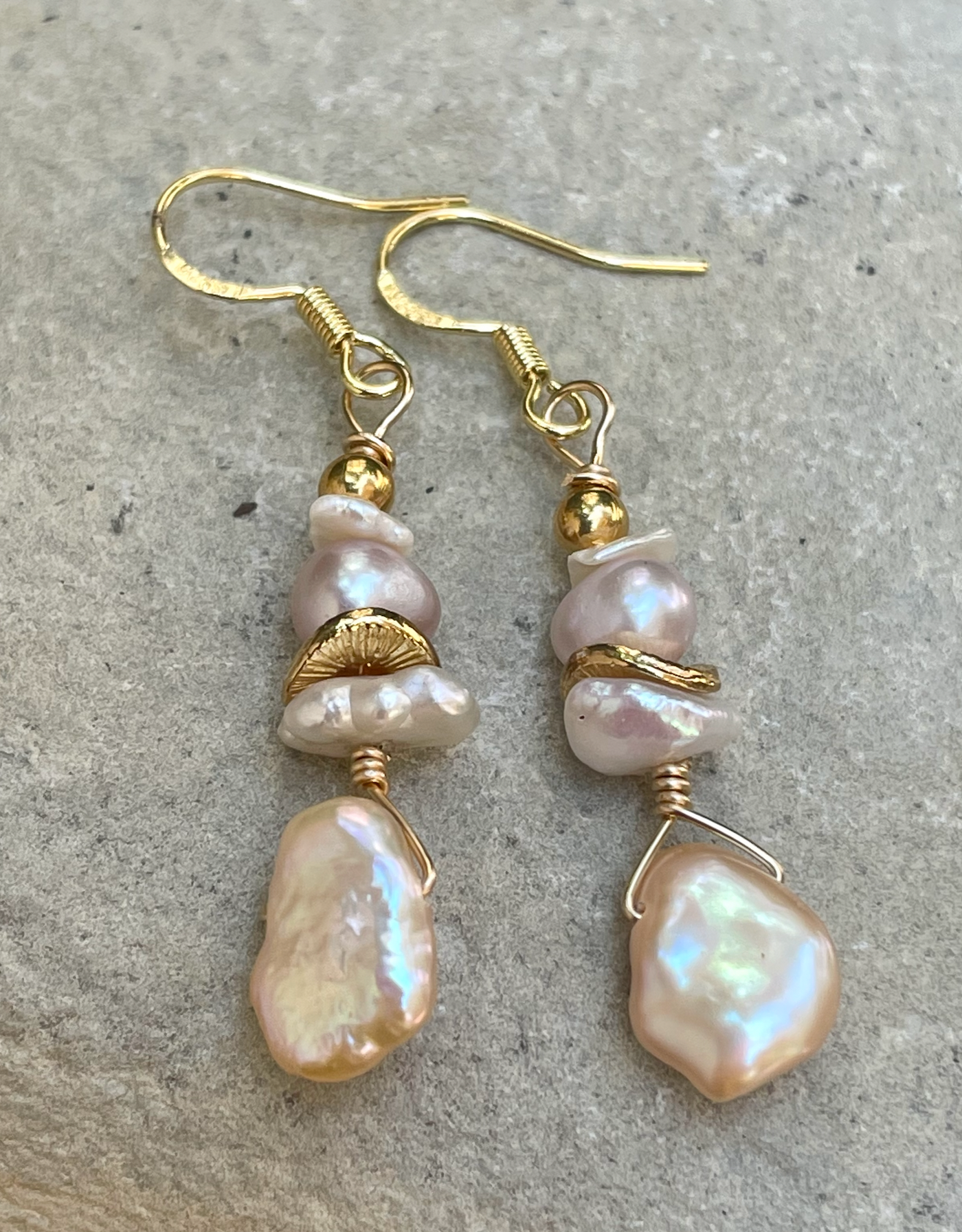 Sunset Blush Pearl Earrings