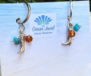 Beach House Cowgirl Boot Earrings