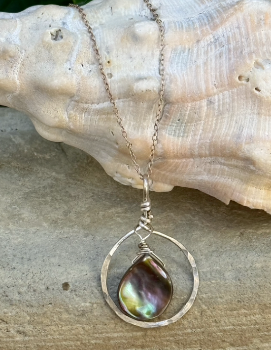 Sterling Silver Beach Girl Abalone Necklace