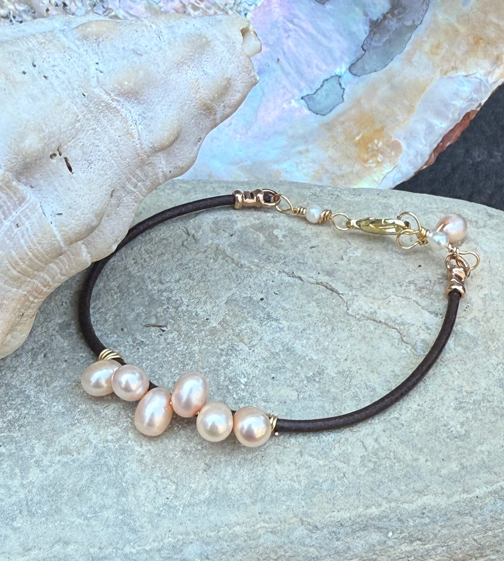 Sunset Blush Pearl Bracelet