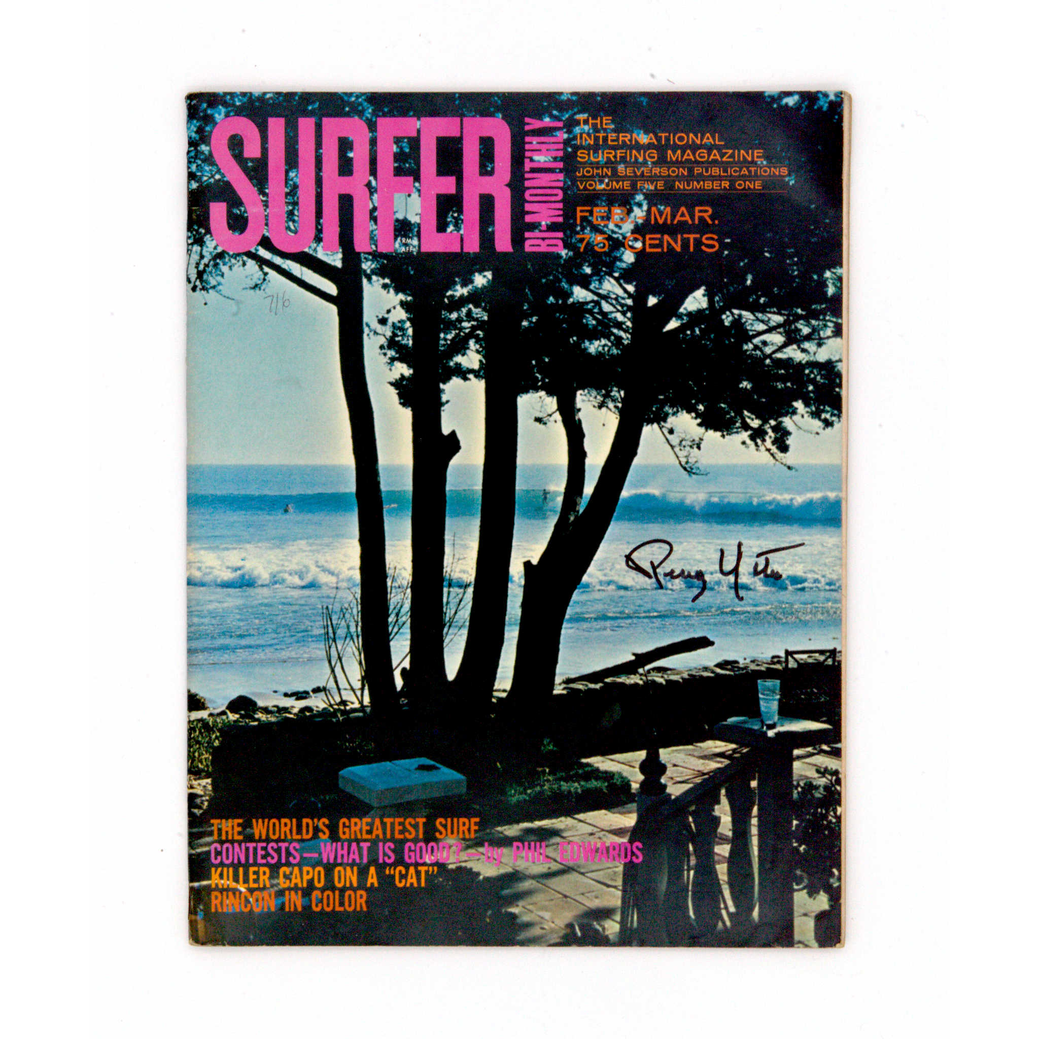 Surfer Mag Volume 5 #1 - 1964 w/ Renny Yater Cover