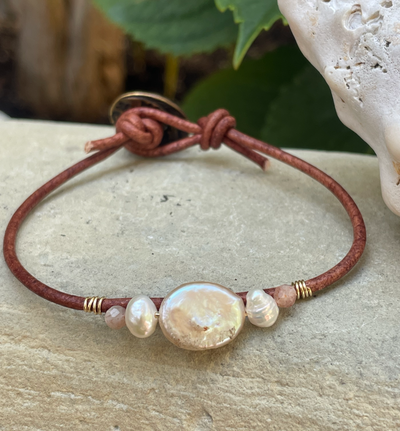 Blush Coin Pearl Bracelet