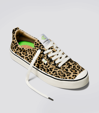 OCA Low Stripe Leopard Print Canvas Sneaker Men