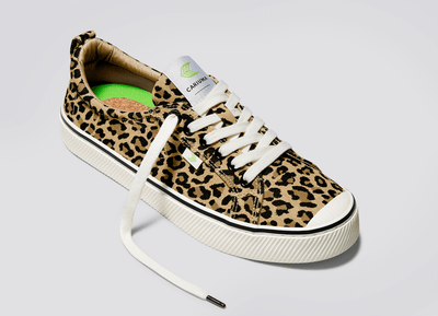 OCA Low Stripe Leopard Print Canvas Sneaker Women