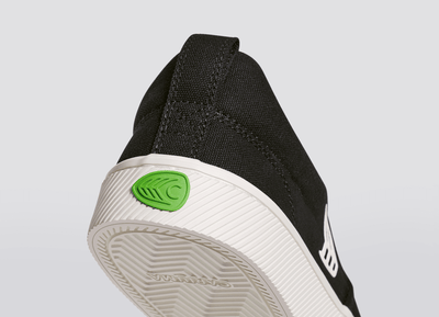 SLIP ON Black Canvas Off-White Logo Sneaker Men