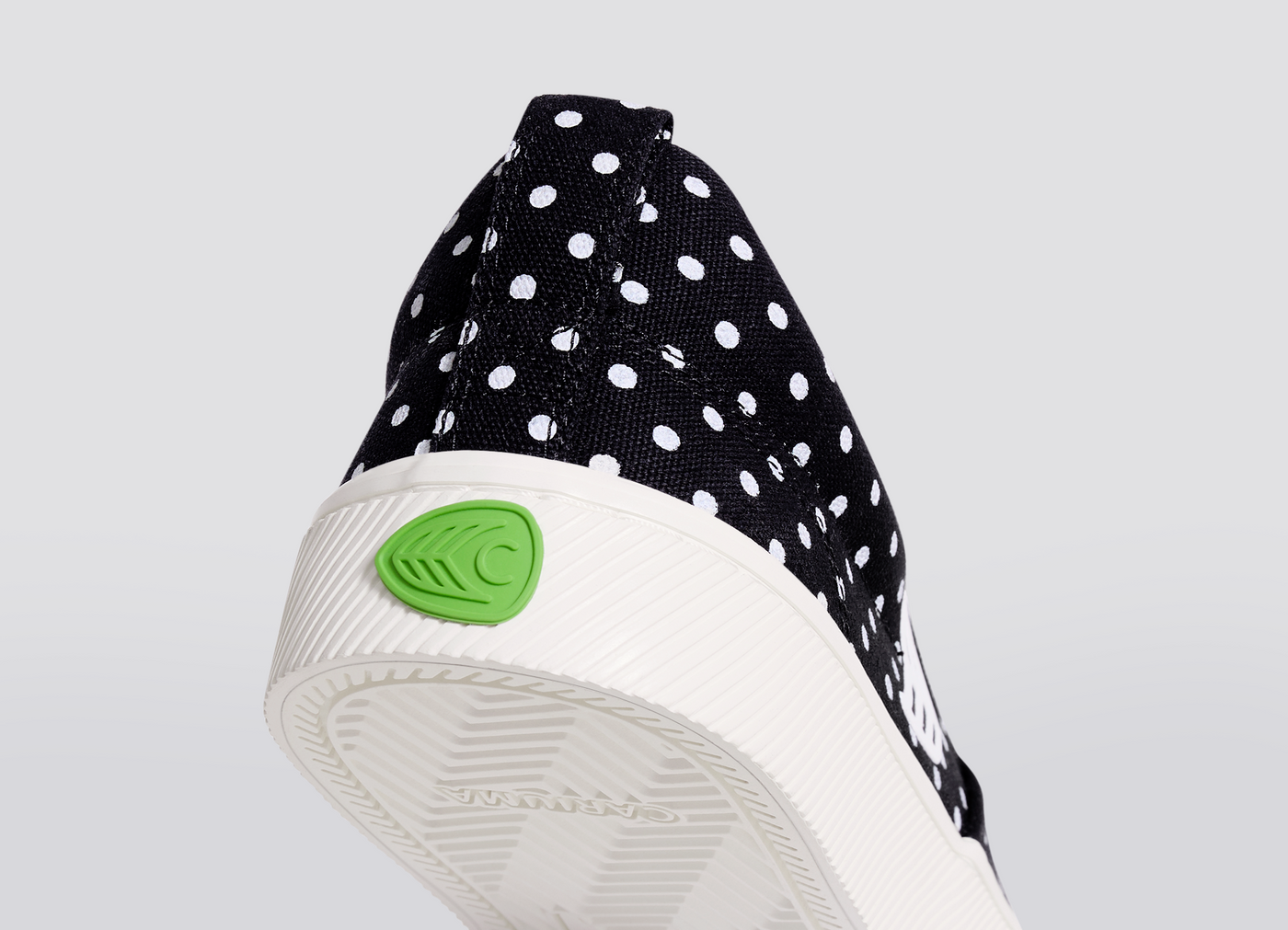 SLIP ON Black Canvas White Polka Dots Sneaker Women