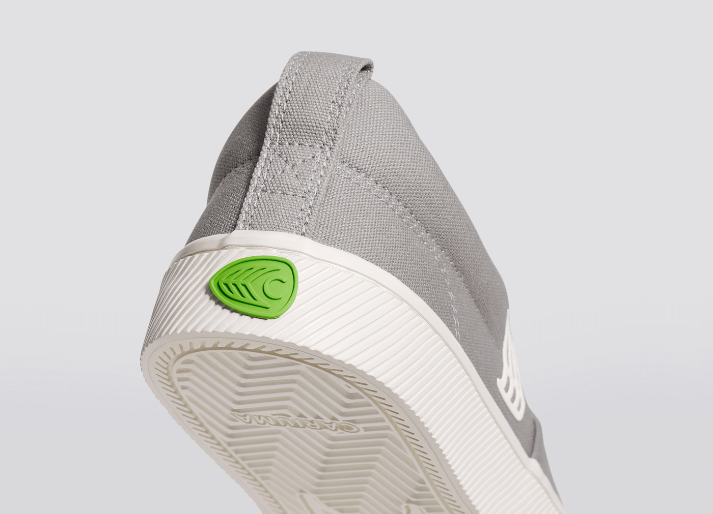 SLIP ON Light Grey Canvas Off-White Logo Sneaker Women