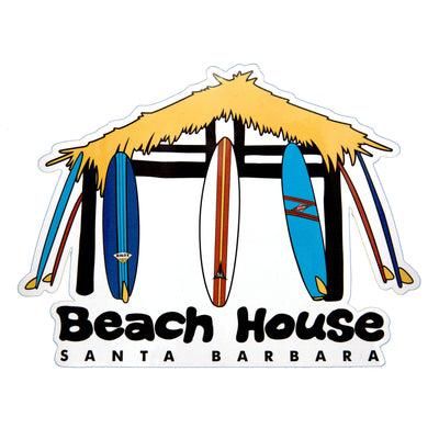 Beach House Surf Hut Sticker