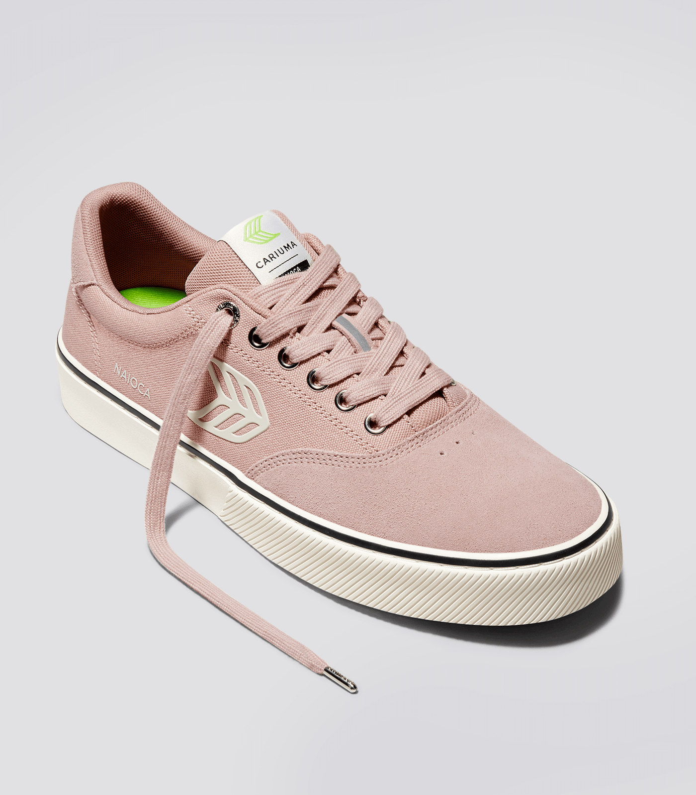 NAIOCA Skate Rose Suede and Canvas Ivory Logo Sneaker Women