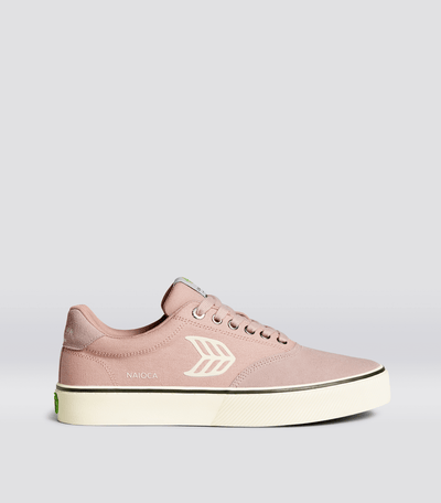 NAIOCA Skate Rose Suede and Canvas Ivory Logo Sneaker Women