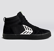 CATIBA PRO High Skate All Black Suede and Canvas Ivory Logo Sneaker Women